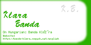 klara banda business card